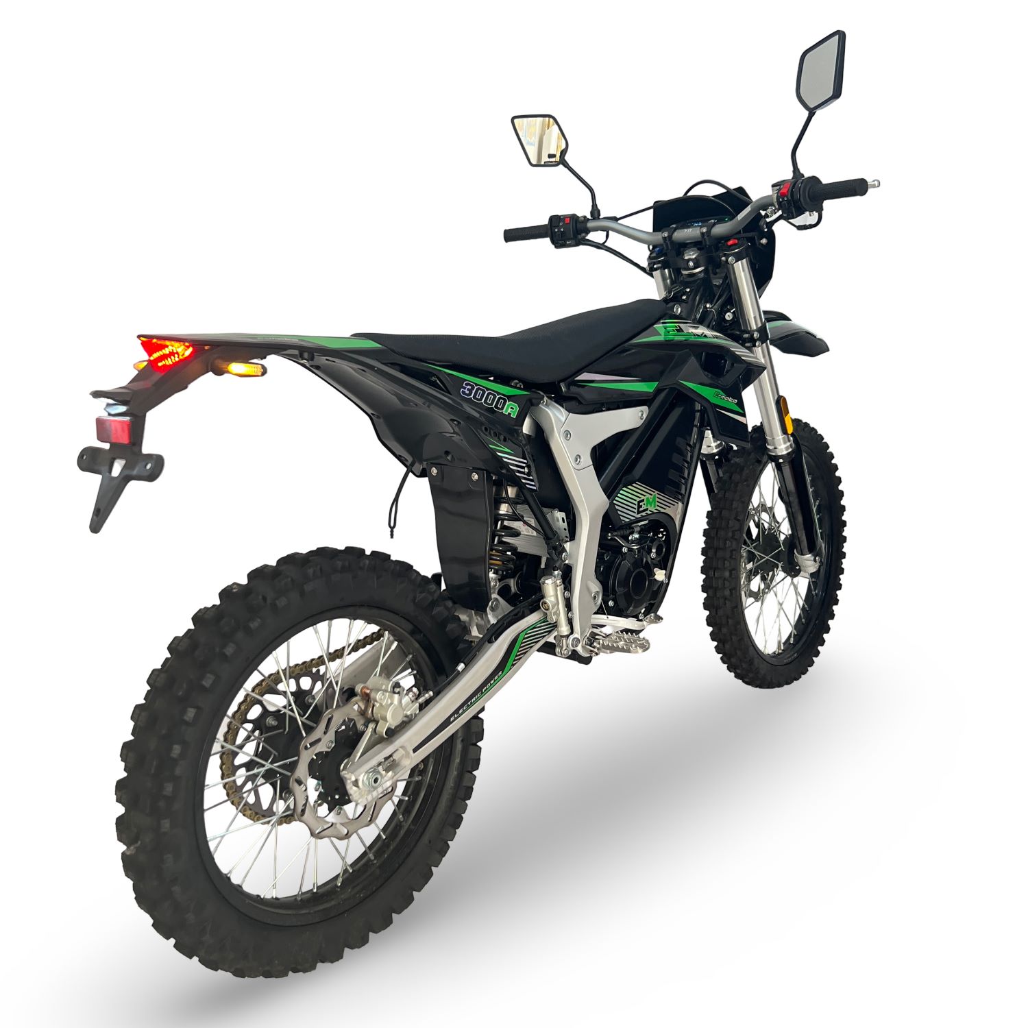 Road Legal Adult Electric Dirt Bike Motocross Black green